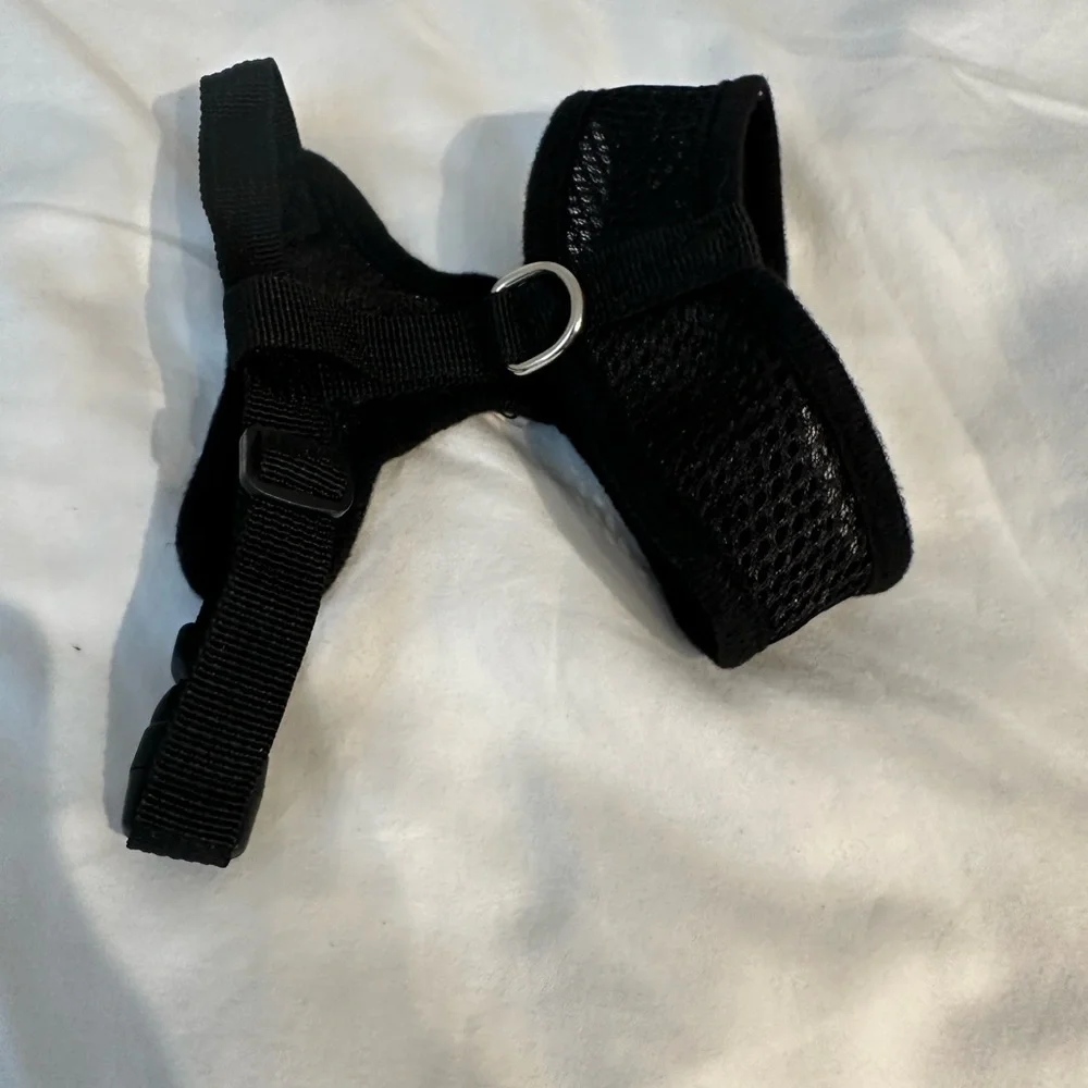 Black Mesh Pet Harness Cat Size Small Max 16”